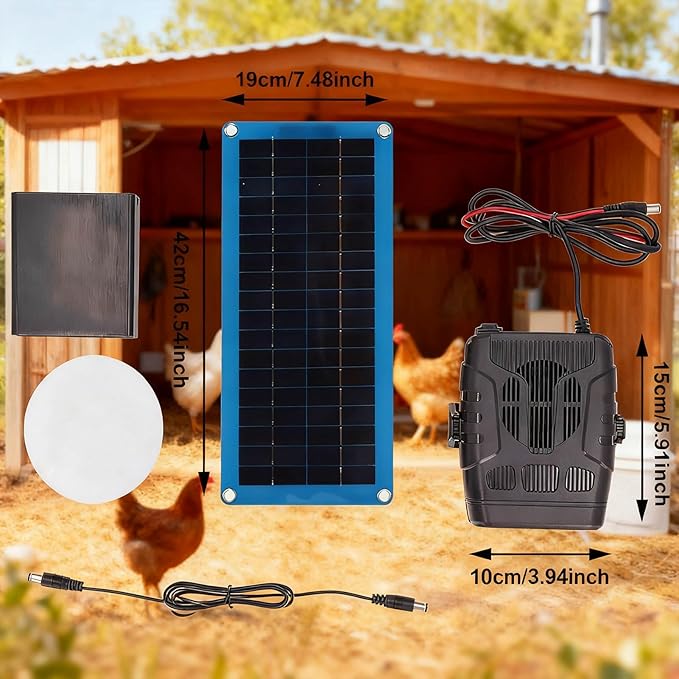 Solar Heater For Chicken Coop – 2026 Grade Overheating Protection Design, 30W Safe Solar-Powered Winter Warmer for Animal Shelters, Stables