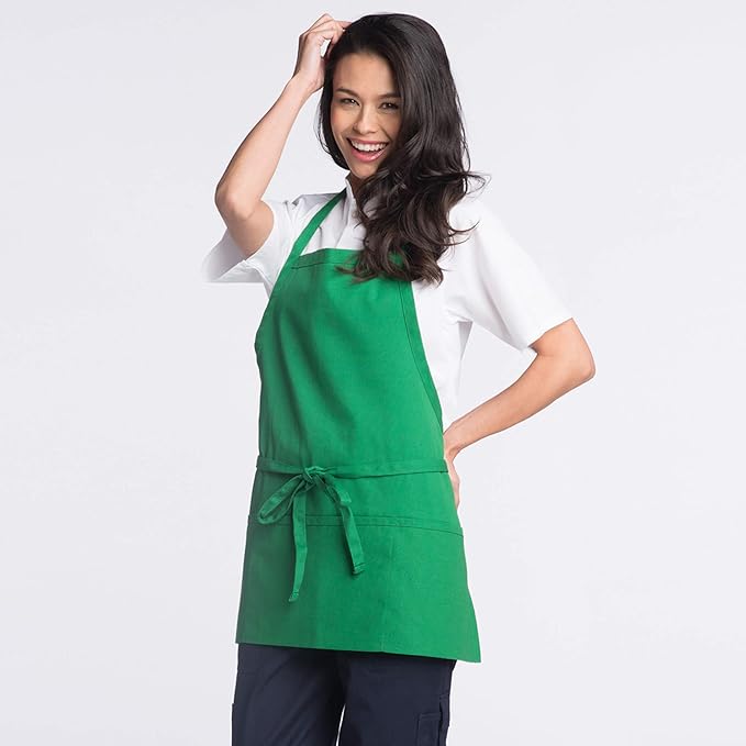 Uncommon Threads Unisex Adjustable 3 Pocket Restaurant Bib Apron