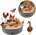 32'' D * 8'' H Chicken Bath Tub, Chicken Dust Bath, Chicken Bath Dust, Dust Bath for Chickens, Lime for Chicken Coops, Chicken Bath, Chicken Coop Cleaning Supplies, Chicken Coop Accessories (1, Gray)