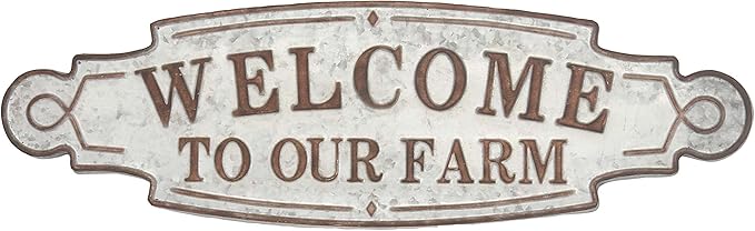 Deco 79 59451 Metal Wall Sign, 11" x 36", Brown/Gray