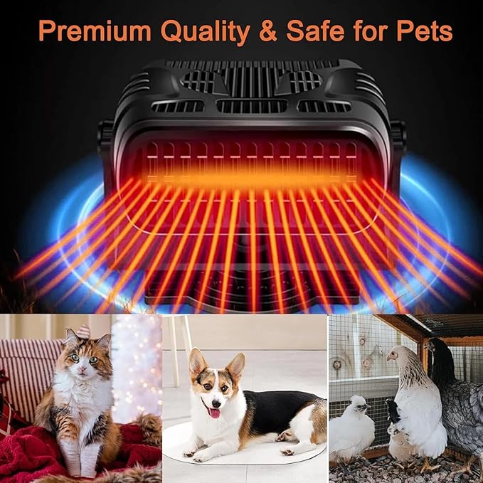 2026 Solar Heater for Chicken Coop, 30W Solar Powered Heater, Chicken Coop Heaters for Winter, Waterproof, SolarS Panel Heaters with Overheating Protection, for Drying Heating Pet House (1Pcs)