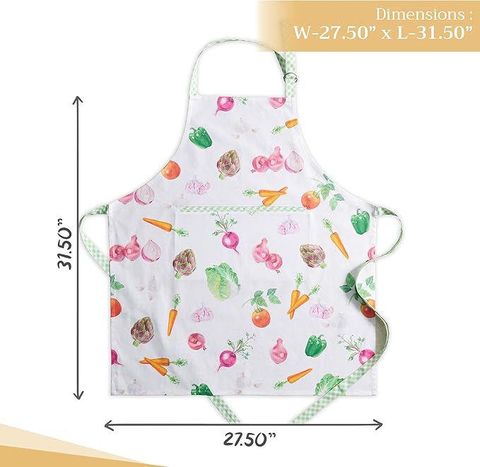 Maison d' Hermine 100% Cotton Apron for women with Pocket Kitchen Chef Apron for Men Cooking Easter Decorations