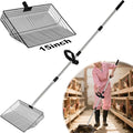 15" Large Chicken Coop Scooper for Sand - Heavy Duty Stainless Steel Poop Scooper with 38-64" Telescoping Handle - Adjustable Poultry Manure Rake & Sifter Shovel for Easy Cleaning