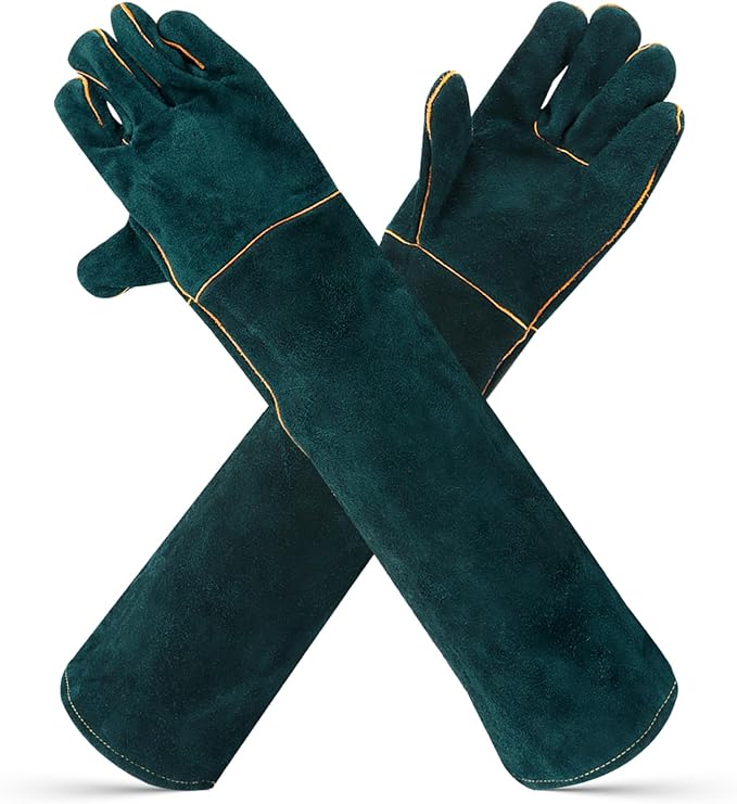 PUXING Animal Handling Gloves Bite Proof 23.6inch Durable Bite Resistant Gloves for Bathing Anti Scratch Protective Gloves