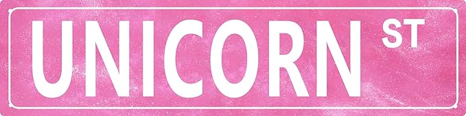Vintage Unicorn St Wall Vintage Metal Tin Sign 4x16 in Distressed Girls Pink Retro Decor for Home Garage Cafe Bar Indoor/Outdoor Multi-Purpose Holiday Decoration