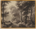 Vintage Forest Landscape Wall Art Neutral Vintage Framed Art Brown Woodland Print Abstract Forest Painting Neutral Landscape Prints Tree Sketch Botanical Poster Antique Brown Wall Art for Living Room