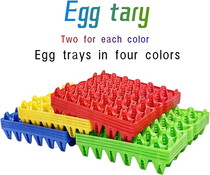 8-Pack Plastic Egg Tray Egg Crates 30-Egg Flats for Home Chicken Farmers, Stackable Egg Cartons Hold Multiple Eggs, Great for Storing, Sorting, and Shipping Eggs, Durable and Reusable