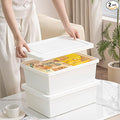 15 Quart high-end White multifunction storage box with lid，Stackable Plastic Boxes，with handle,Garage storage，home storage,Waterproof and moisture-proof.（white，2L）