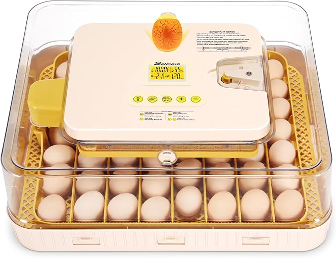 Sailnovo Incubators for Hatching Eggs 56 Egg Incubator with Auto Egg Turning and Auto Humidification, Temperature Control, Incubator for Chicken Duck Quail Eggs, Perfect for Lab School Farm