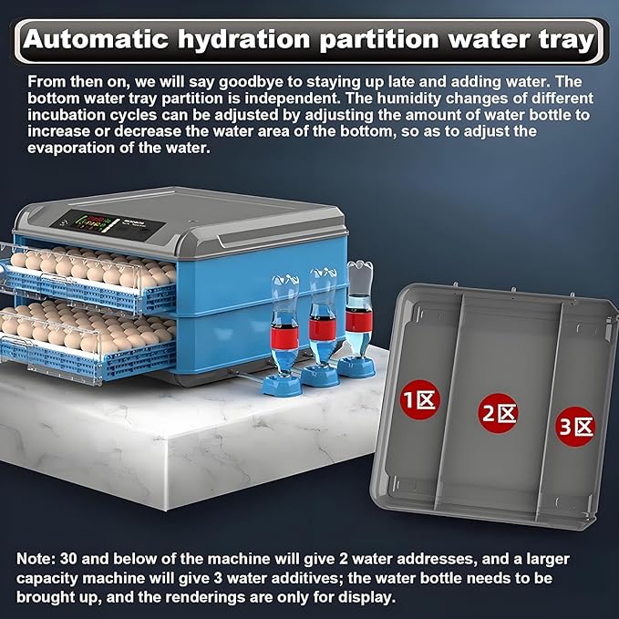 Egg Incubator with Automatic Turning and Humidity Control, Digital Display for Hatching Chicken, Duck, and Quail Eggs - Adjustable 300 Egg Capacity