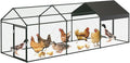 120X40x40 Inch Metal Chicken Coop, Large Walk-in Outdoor Poultry Run with Cover for Chickens Ducks Rabbits, Outdoor Coop for Yard, Black