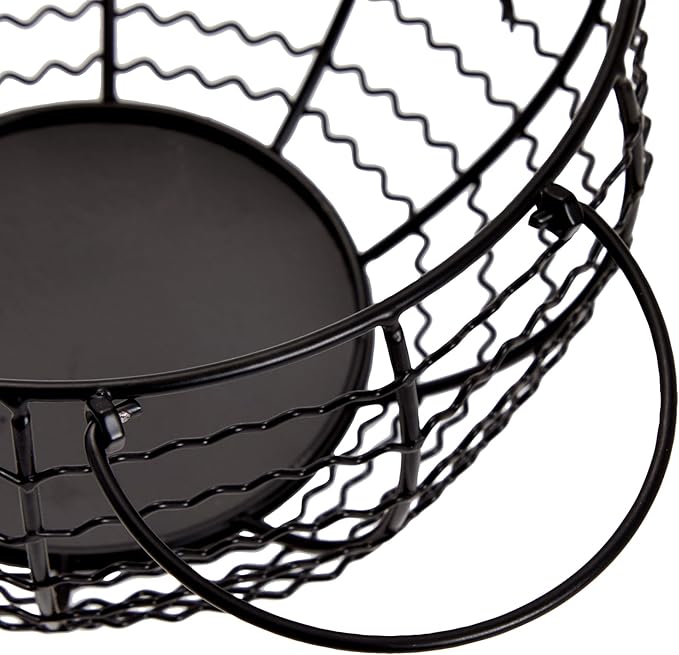 Juvale Egg Holder Countertop Wire Basket - 8.2 x 8.2 x 4.9 in, Black Iron Farmhouse Style - Egg Basket Countertop Organizer for Kitchen Decor & Accessories