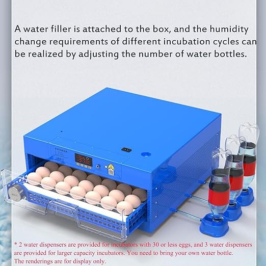 Eggs Automatic Chicken Incubators, Farm Poultry Hatcher Machine, LED High-Efficiency Automatic Egg Turning & Temperature Control, for Hatching Chicken Duck Goose Birds (Color : 128 Eggs, Size : 1)