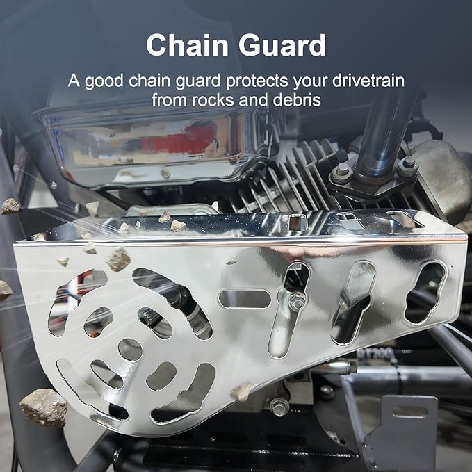 Mini Bike Chain Cover for Predator 212cc Guard Clutch Cover for Coleman CT200U CT200U-EX CT100 BT200X Engines Mini Bike Parts(Silver Coating)