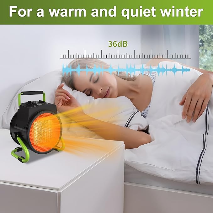 Outdoor Heater for Patio, Portable Patio Heater for Garage with Overheat Protection, Fast Heat PTC Ceramic Portable Garage Heaters for Workshop, Greenhouse, Tent and Indoor Use