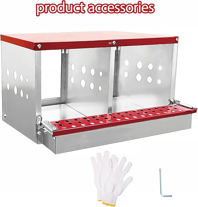 XINYI Chicken Nesting Boxes for Laying Eggs,Metal Coop for 2 Chickens,Roll Away Nesting Boxes,Easy Egg Collection,Brooder Box for Rabbit,Squirrel,Parakeet,Owl,Cockatiel,Robin