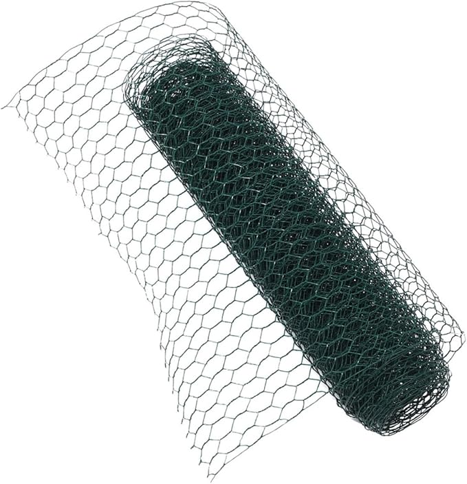 BESPORTBLE Galvanized Chicken Wire Net for Poultry Fencing Hexagonal Metal Wire Mesh for Garden Protection Sturdy and Easy to Install Chicken Fence 50ft Length