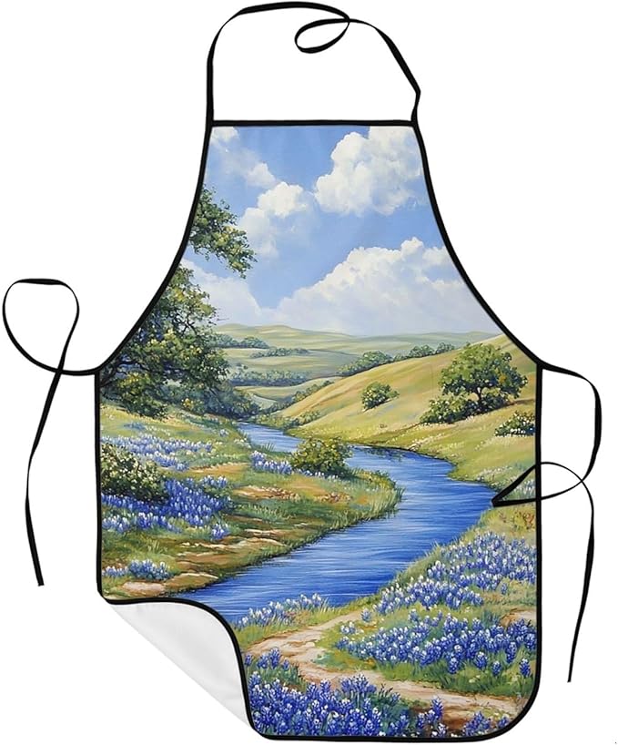 Kitchen Aprons for Men Women Waterproof Apron with 2 Pockets Tropical plants and parrots Apron Adjustable Bib Aprons