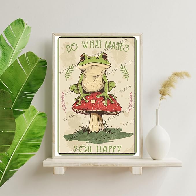 Metal Signs Do What Makes You Happy Retro Metal Tin Sign for Home Office Kitchen Bar Cafe Garden Wall Decor 12x8 Inch
