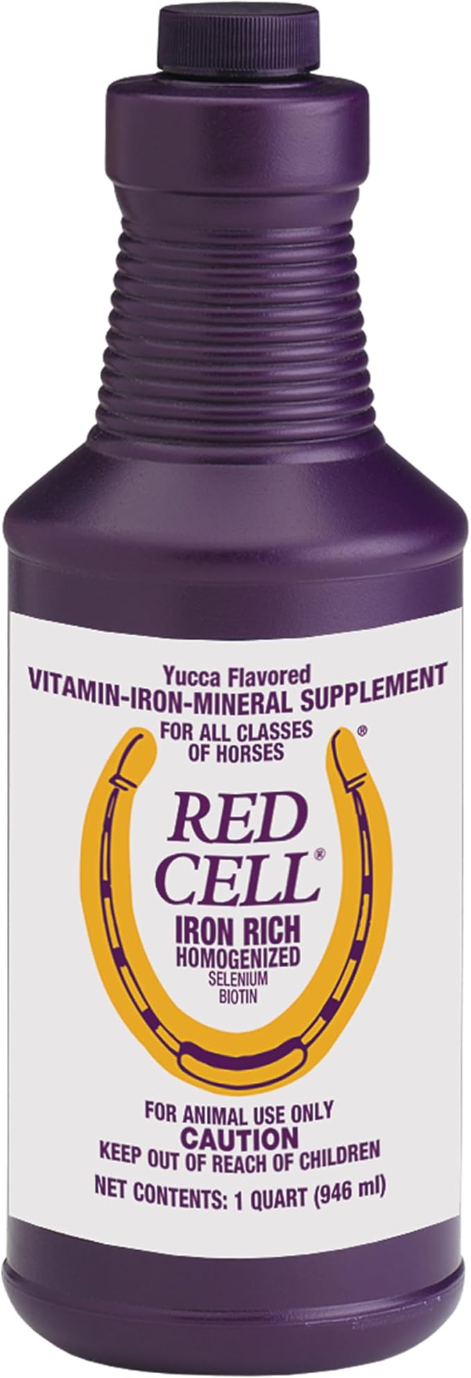 Horse Health Red Cell, Liquid Vitamin-Iron-Mineral Supplement for Horses, Helps Fill Important Nutritional Gaps in Horse's Diet, 1 Qt., 32 Oz., 16-Day Supply