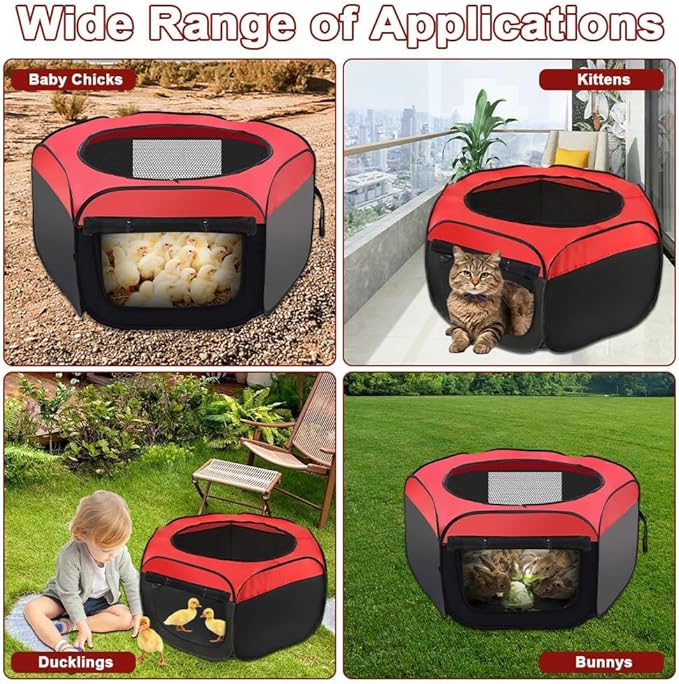 Chicken Brooder Box for Chick Starter Kit，Abnaok 2026 Upgrade Double Door Chick Brooder Pen/Chicken Playpen/Brooder Box for Chicks Supplies Up to 15 Baby Chicks,Duck,Quail