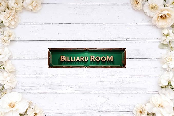 Vintage Tin Billiard Room Sign Retro Metal Sign Suitable For Home Street Shop Billiard Room - Multi-Purpose For Indoor Use Plaque 4x16 Inch
