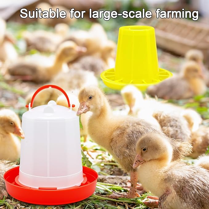 12 Pack Small Chicken Feeder and 1.5L Baby Chicken Waterer Set Bulk Chick Feeder Chick Drinker for Poultry Ducks Goose Quail Pigeons(Combination)