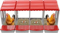 Chicken Nesting Boxes 4 Compartment PP Nesting Box with Inclined Nesting Boxes & Vented Holes Wall Mount Chicken Laying Boxes for Chicken Coop (Red)
