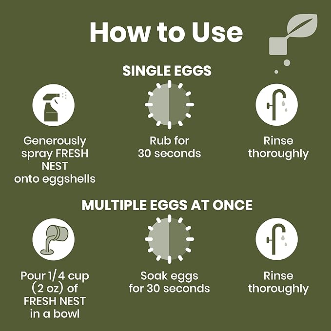 Good Salt Pet Fresh Nest Egg Wash Spray, Natural Cleaner for Freshly Laid Eggs, Made in the USA, 32 Ounce Bottle