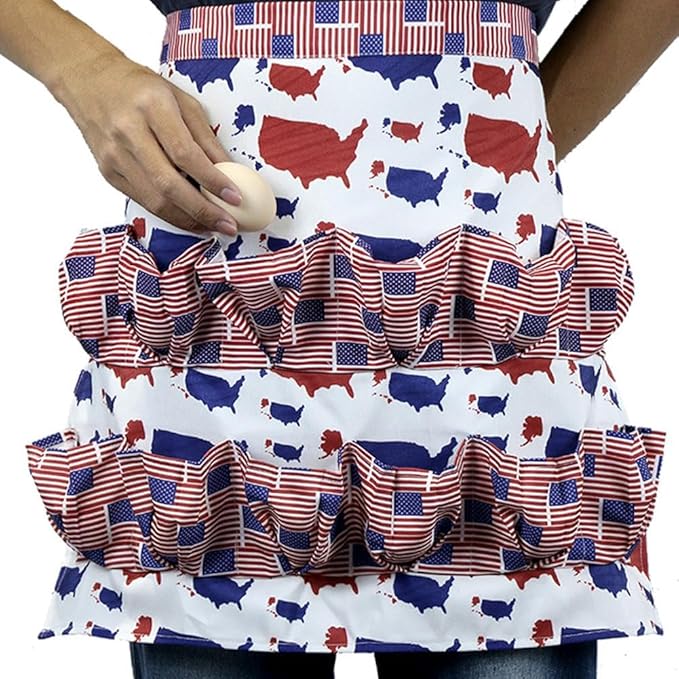 Egg Collecting Apron with 12 Pockets,Egg Collecting Apron for Fresh Eggs,Easter Eggs Gathering Aprons for Hen Duck Goose