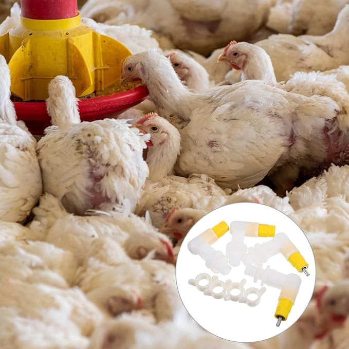 VANZACK 4pcs Poultry Cage Accessories Automatic Chicken Waterer Nipples for Quails Birds Hydration System Easy Installation for Poultry Farmers