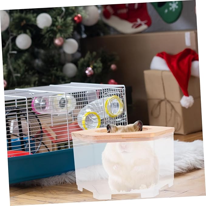 Adorable Hamster Bathroom Toilet Multi Functional Sand Bath Container for Animals Easy to Clean Versatile Usage Transparent Design for Hamsters and Gerbils