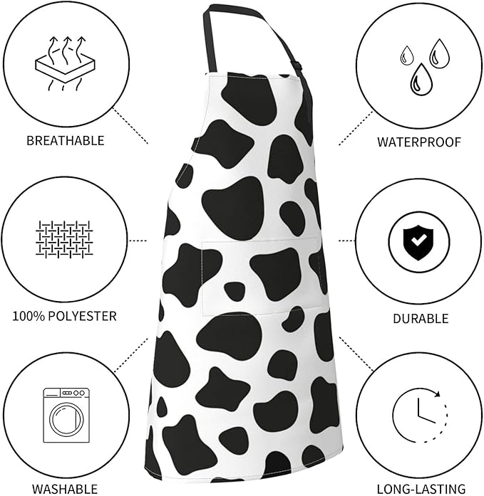 Perinsto Waterproof Apron With 2 Pockets Kitchen Chef Aprons Bibs For Cooking Baking Painting Gardening Grooming