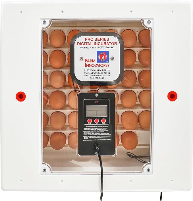 Farm Innovators 41 Egg Digital Circulated Air Incubator w/Auto Turning & Humidity Control - Automatic Incubating Machine for Hatching Chicken Eggs and Poultry Farming