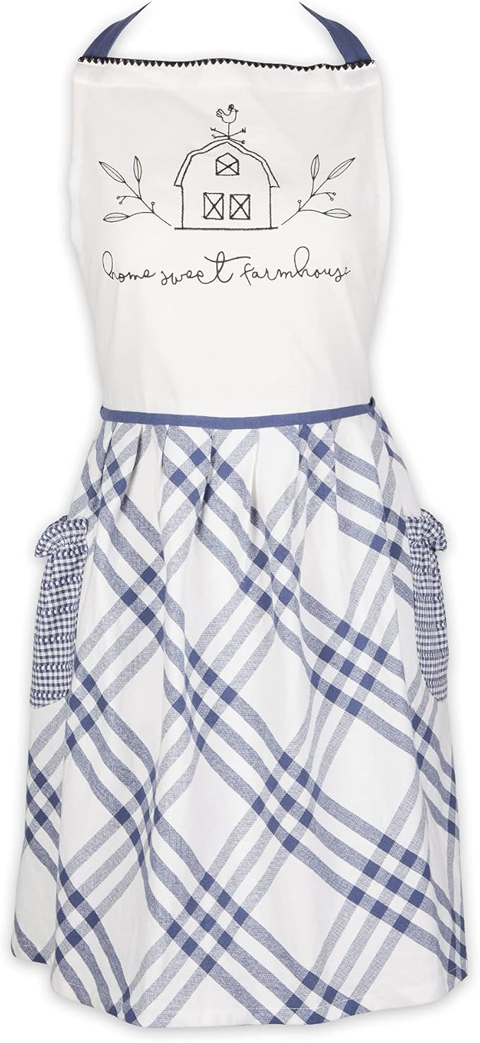 DII Home Sweet Farmhouse Kitchen Collection, Apron, French Blue