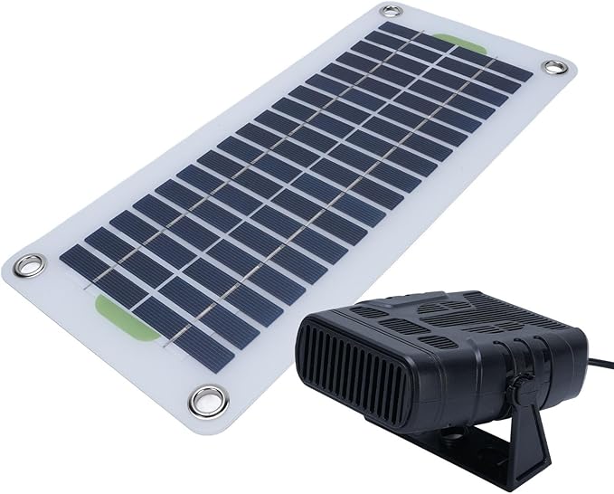Solar Panel Heater, Solar Power Heater, 30W Monocrystalline Silicon Solar Panel Portable Space Heater for Outdoor, Chicken Coops, Dog House Warm