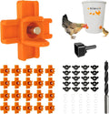 Chicken Waterer Nipples, Pack of 20 (Orange), Horizontal Side Mount, Anti-Leak Automatic Water System for Poultry, Suitable for Chickens, Duck, Quail, Includes Drill Bit & Installation Tool