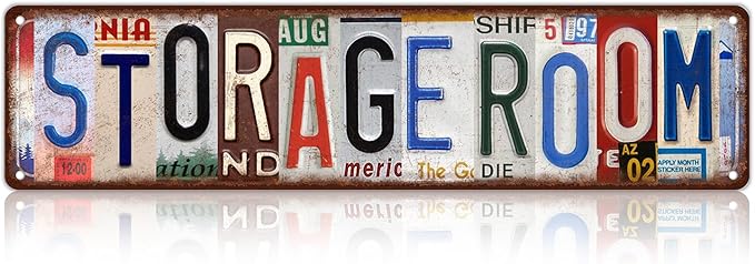 Vintage Storage Room Wall Decor Street Signs Home Metal Tin Signs 16 x 4 Inches