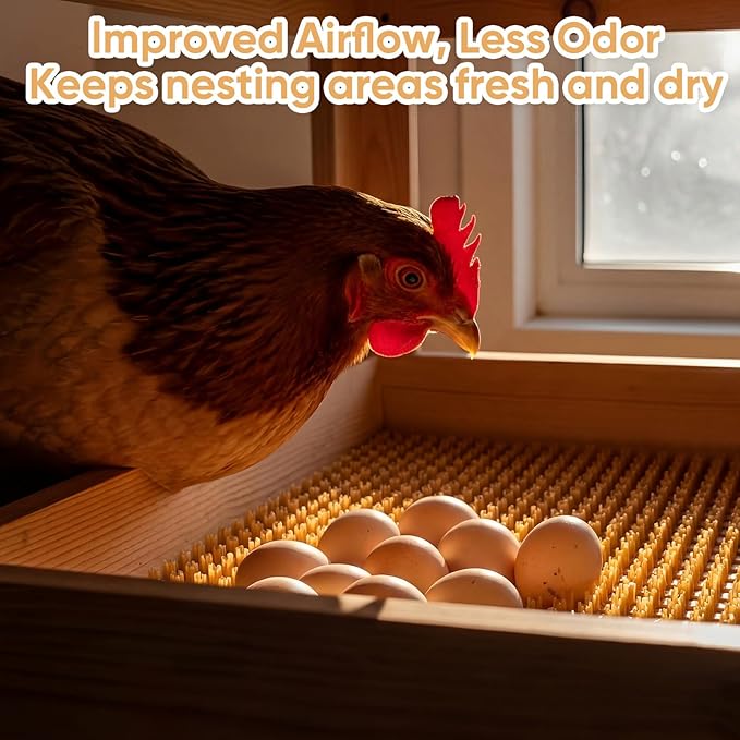 10 Pcs Chicken Nesting Pads Washable 13.8 * 11.6 Nesting Box Pads for Chickens Coop Artificial Grass Rug Accessories Plastic Grass Mat for Chicken Coop Accessories(Brown)
