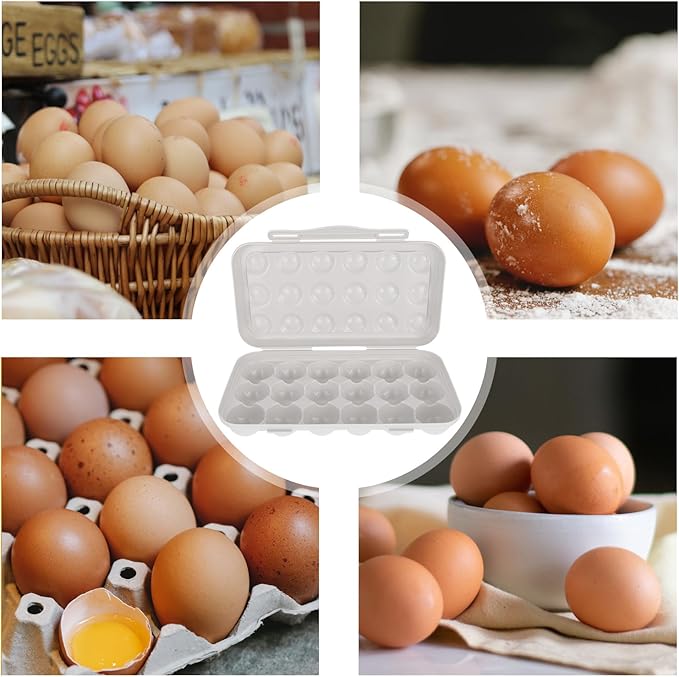 UPKOCH Refrigerator Egg Holder 18-Count Stackable Egg Container with Airtight Lid Practical Plastic Storage Organizer for Kitchen and Pantry 11.8In X 5.9In X 2.6In