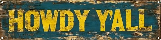 Vintage Tin Howdy Y'all Sign Retro Metal Sign Suitable For Home Street Shop Garage Bar Farm Garden - Multi-Purpose For Indoor/Outdoor Use Plaque 4x16 Inch