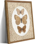 Framed Butterfly Canvas Wall Art, Vintage Butterfly Pictures Posters Wall Decor, Modern Farmhouse Decor, Rustic Retro Butterflies Paintings Prints for Bedroom Bathroom Shelf 16x24 inch