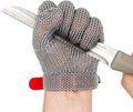 Cut Resistant Stainless Steel Metal Mesh Glove, Food Grade Chainmail Glove for Cutting, Butcher Gloves for Oyster Shucking Fish Filleting Food Processing Leather Cutting (Medium (Pack of 1))