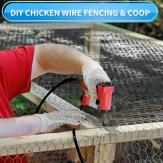 1/2 Inch Black Wire Mesh Roll - 24'' x 100' Chicken Wire Fence, 20 Gauge Hardware Cloth Poultry Netting for Garden/Animal Barrier/Rabbit/Floral/Chicken Coop/DIY Projects