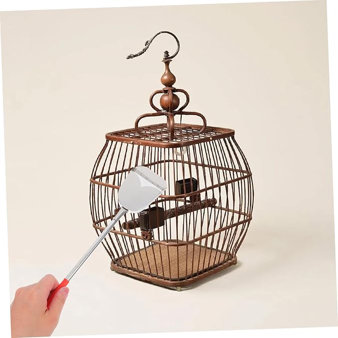POPETPOP 2pcs Bird Cage Cleaning Brush Set Bird Dropping Scoop Brush Cage Cleaner Small Animal Accessories