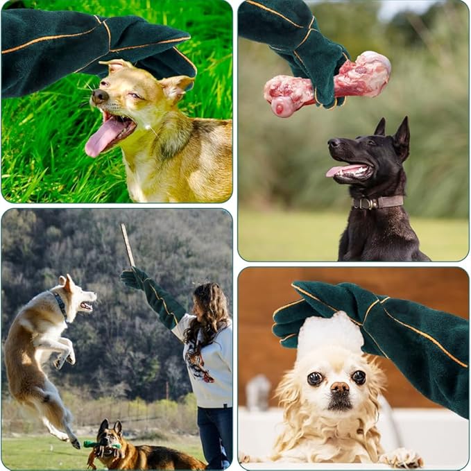 PUXING Animal Handling Gloves Bite Proof 23.6inch Durable Bite Resistant Gloves for Bathing Anti Scratch Protective Gloves