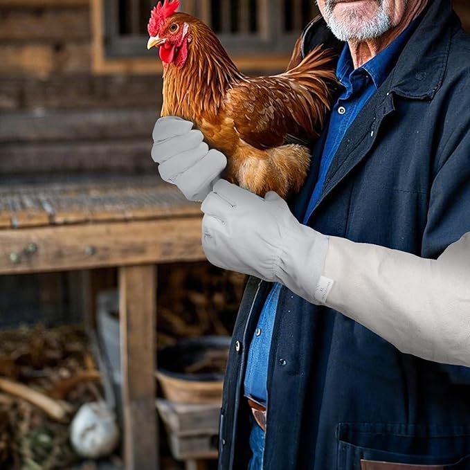 2 Pack Chicken Handling Gloves,Washable and Tight Cuff Design,Prevent Scratching and Dirt,Bite Proof Gloves for Chicken,Cat,Dog,etc