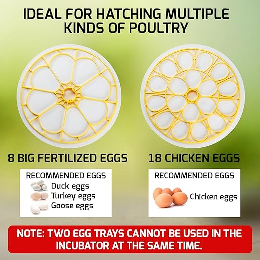 18 Egg Incubator with Automatic Egg Turning, Egg Candler, Automatic Water Bottle Refill, Eggs Incubators for Hatching Eggs Chickens Duck Quail Bird, Temp and Humidity Display