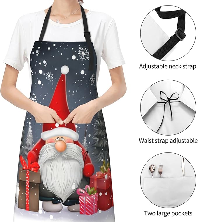 Shark Jumping Home Aprons 2 Pockets 33"×28" for Men Women, Ocean Sea Waterproof Kitchen Cooking Bib