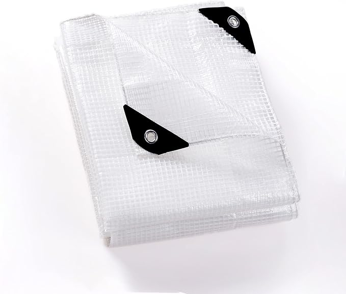 GUARD SHIELD Clear White Tarp Heavy Duty 12x12 Feet Waterproof for Greenhouse Outdoor Garden Poly Cover UV Resistant 3x3 Weave 10mil